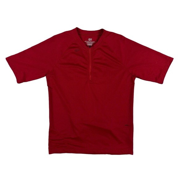 Fox Air Cool Men Red 1/4 Zip Jersey Short Sleeve Sz‎ M - Picture 1 of 6